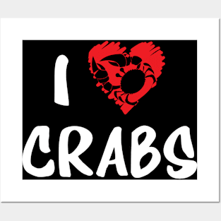 Crab Love Heart Crabbing Cake Beach King Posters and Art